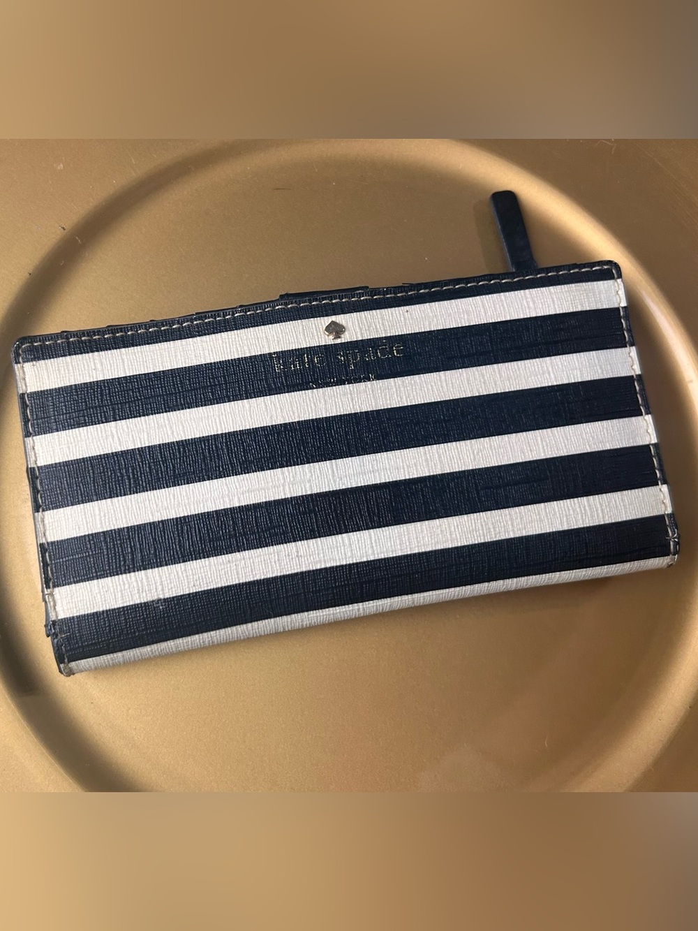 Kate Spade ♠️ Navy and White Striped Continental Wallet